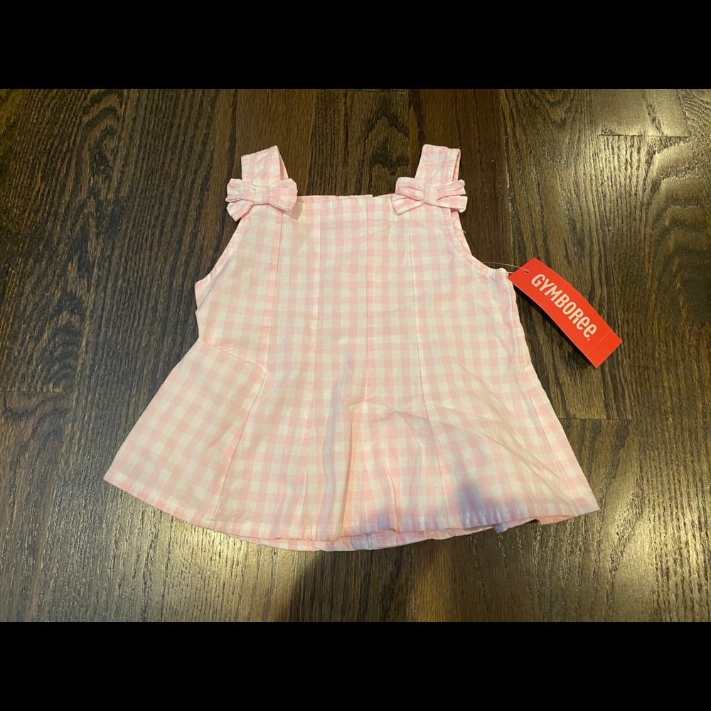 Gymboree pink gingham top 6-12 mos NWT